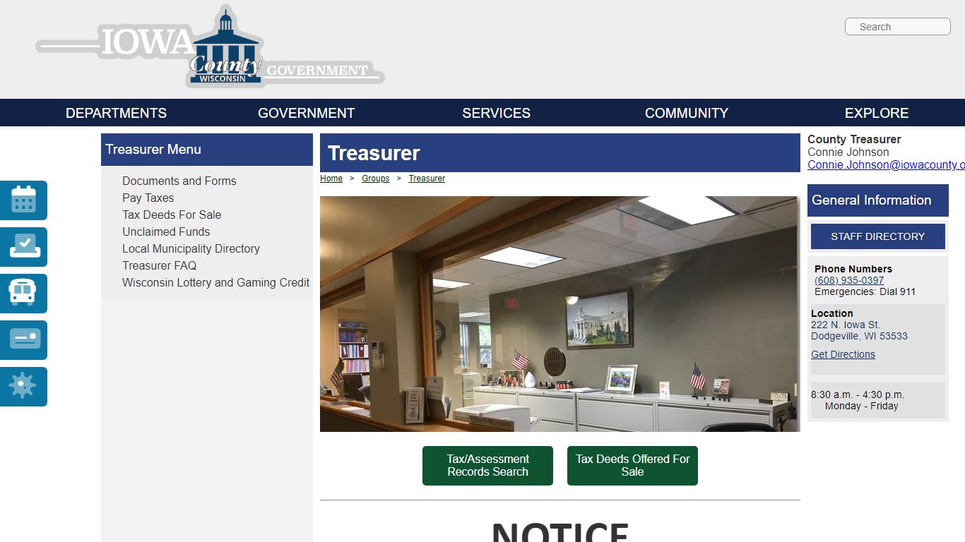 Welcome to the Official Website of Iowa County, WI - Treasurer